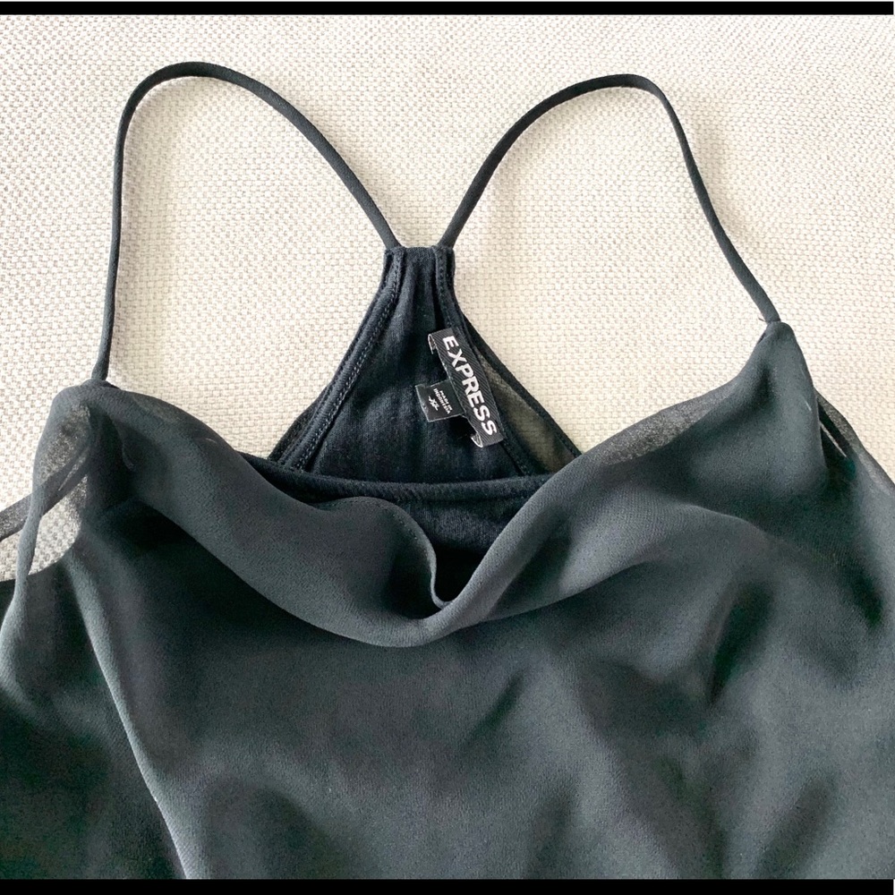 EXPRESS SOFTEST CUTEST MATTE BLACK RACERBACK TOP - Picture 2 of 7